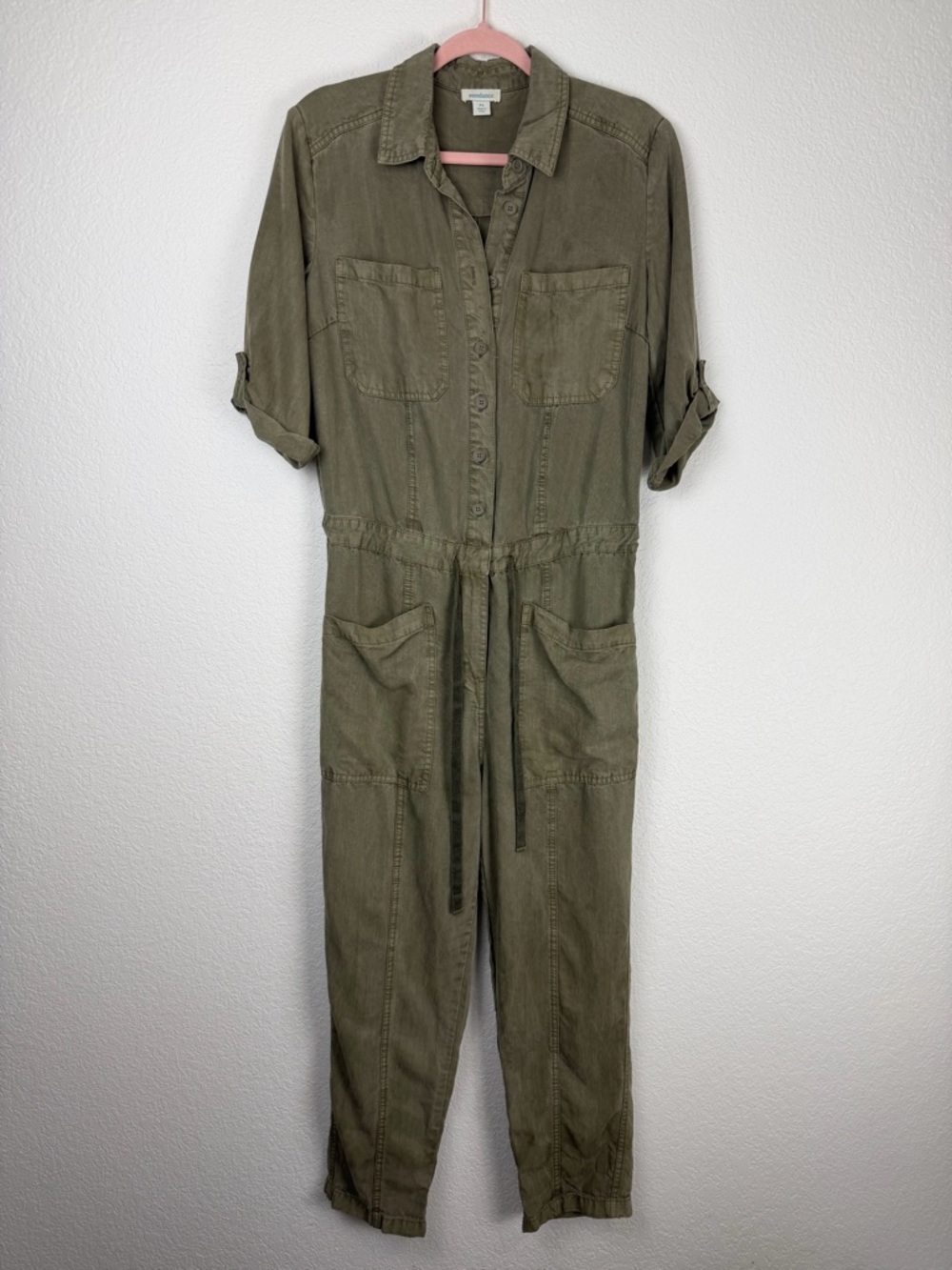 Sundance Wayside Tencel Utility Jumpsuit Green Small - Picture 4 of 14